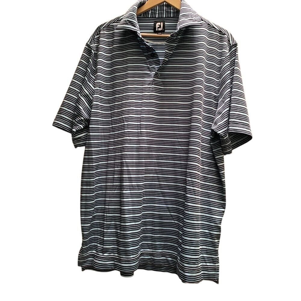 FootJoy Striped Golf Polo Shirt Mens‎ Short Sleeve Performance Casual